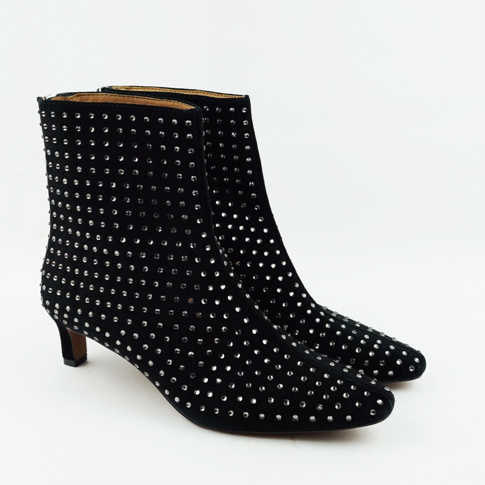 New MADEWELL Size 6 The Dimes Kitten-Heel Boot True Black w Crystals $218 NO278 - Picture 4 of 8